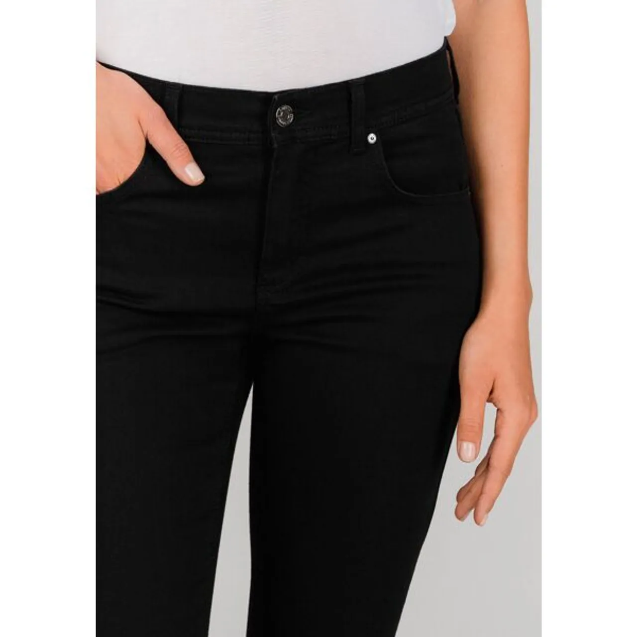 Straight-Jeans ANGELS "ORNELLA" Gr. 36, N-Gr, schwarz (black) Damen Jeans Röhrenjeans