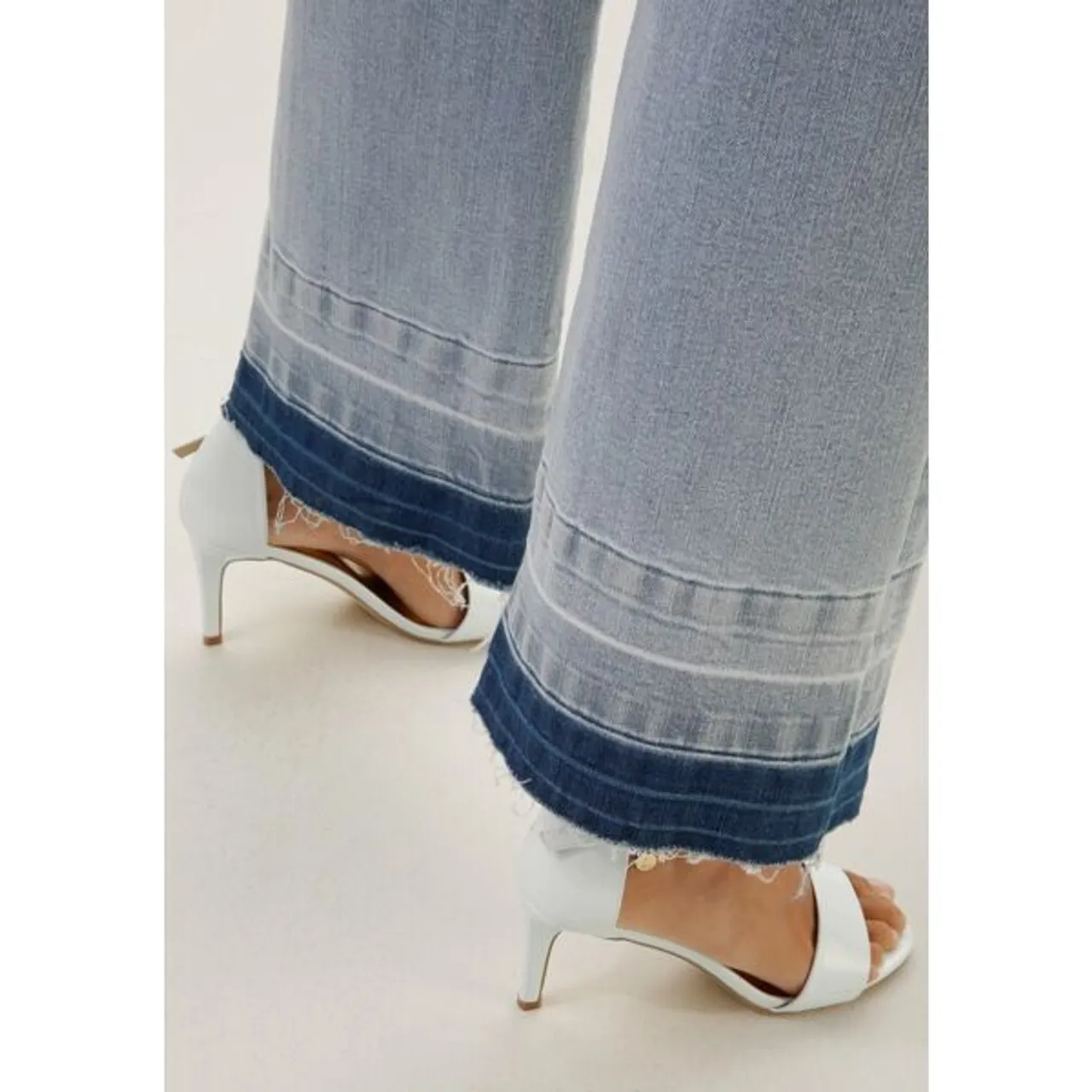 Straight-Jeans ANISTON CASUAL Gr. 40, N-Gr, blau (bleached used) Damen Jeans Ankle 7/8 Bestseller