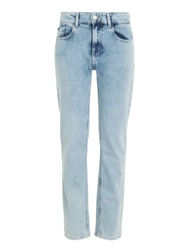 Straight-Jeans CALVIN KLEIN JEANS "REG. STRAIGHT OPTIC LIGHT BLUE" Gr. 14 (164), N-Gr, blau (optic light blue) Jungen Jeans für Kinder bis 16 Jahre