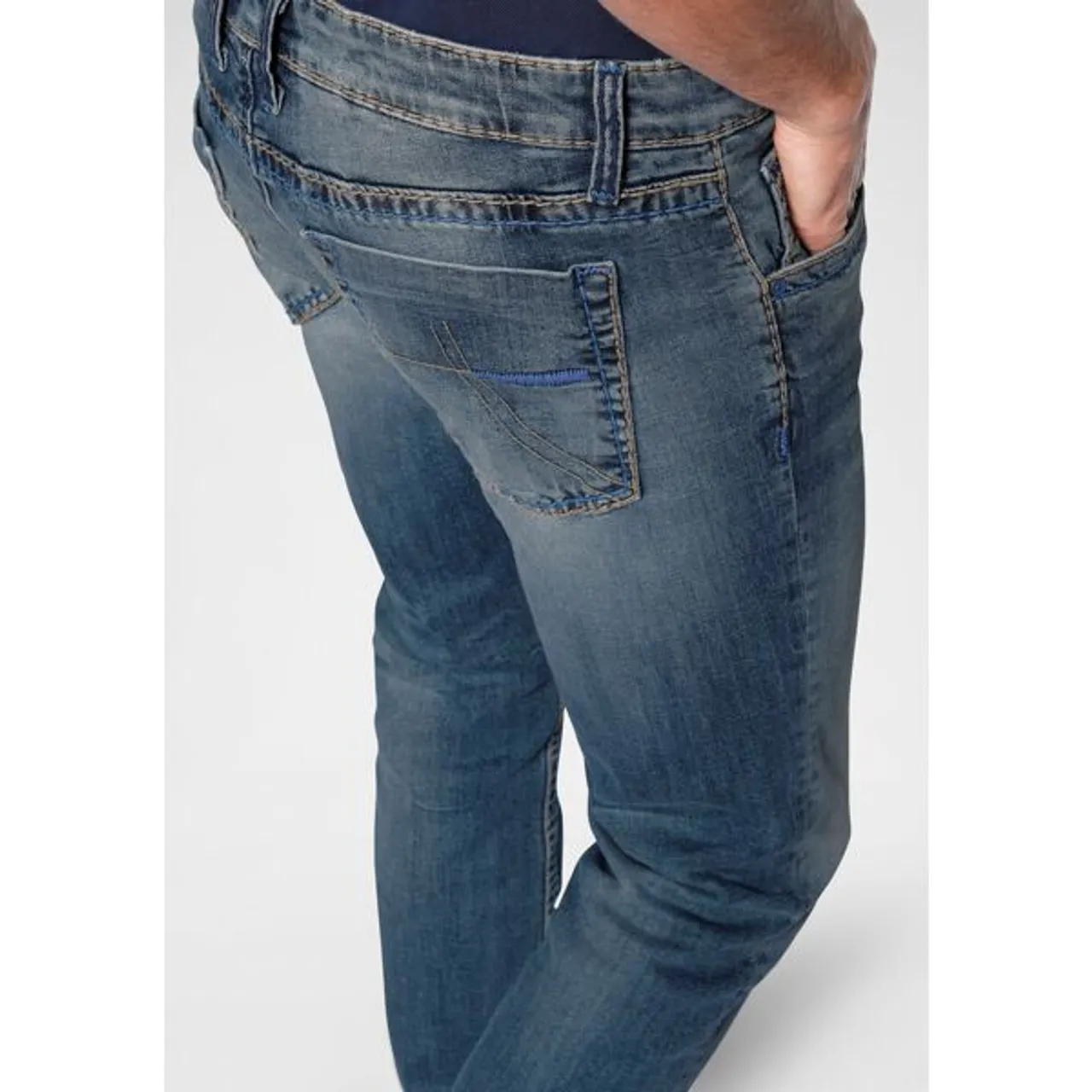 Straight-Jeans CAMP DAVID "NI:CO:R611" Gr. 31, Länge 34, blau (dark, used, vintage) Herren Jeans Straight Fit