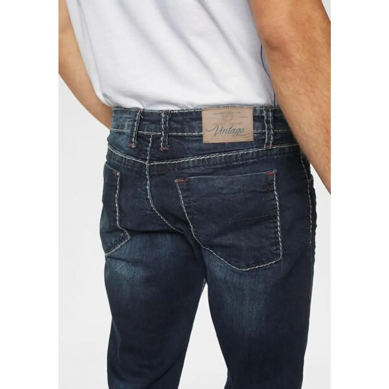 Straight-Jeans CAMP DAVID "NI:CO:R611" Gr. 36, Länge 34, blau (dark, used) Herren Jeans Straight Fit