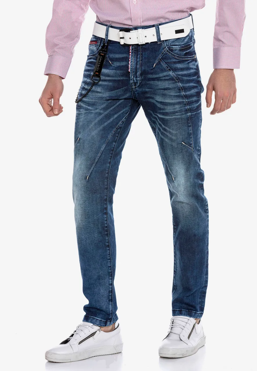Straight-Jeans CIPO & BAXX Gr. 33, Länge 32, blau Herren Jeans Straight Fit