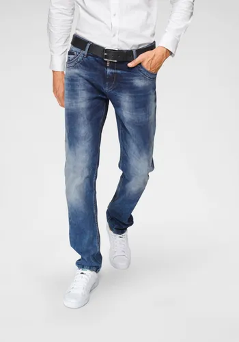 Straight-Jeans CIPO & BAXX "Red Dot" Gr. 29, Länge 32, blau (blue used) Herren Jeans Straight Fit