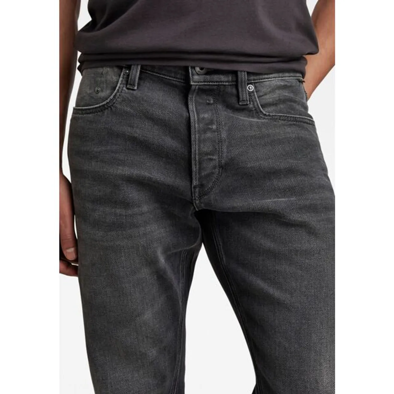 Straight-Jeans G-STAR RAW "Mosa Straight" Gr. 32, Länge 32, schwarz (worn black) Herren Jeans Straight Fit