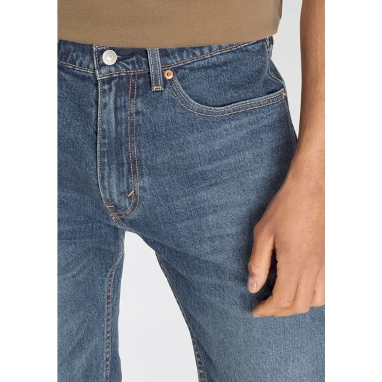 Straight-Jeans LEVI'S "505" Gr. 29, Länge 32, blau (sunset down) Herren Jeans Straight Fit