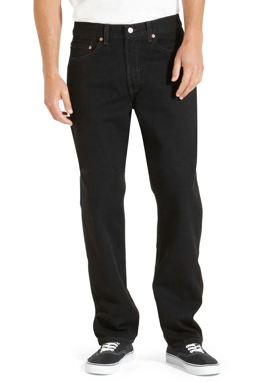 Straight-Jeans LEVI'S "505" Gr. 32, Länge 34, schwarz (regular black) Herren Jeans Straight Fit