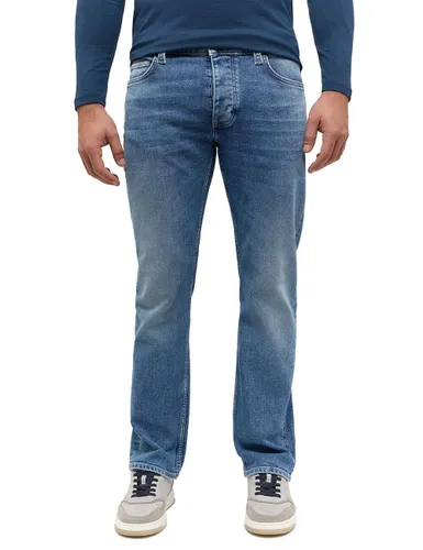 Straight-Jeans MUSTANG "Style Michigan Straight" Gr. 34, Länge 32, blau (medium middle) Herren Jeans Straight Fit