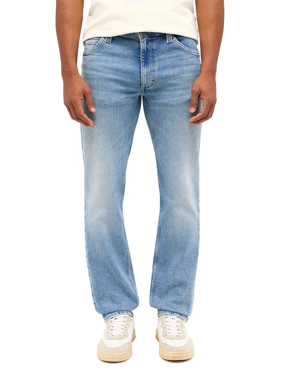 Straight-Jeans MUSTANG "Tramper Straight" Gr. 33, Länge 32, blau (medium middle 573) Herren Jeans Straight Fit