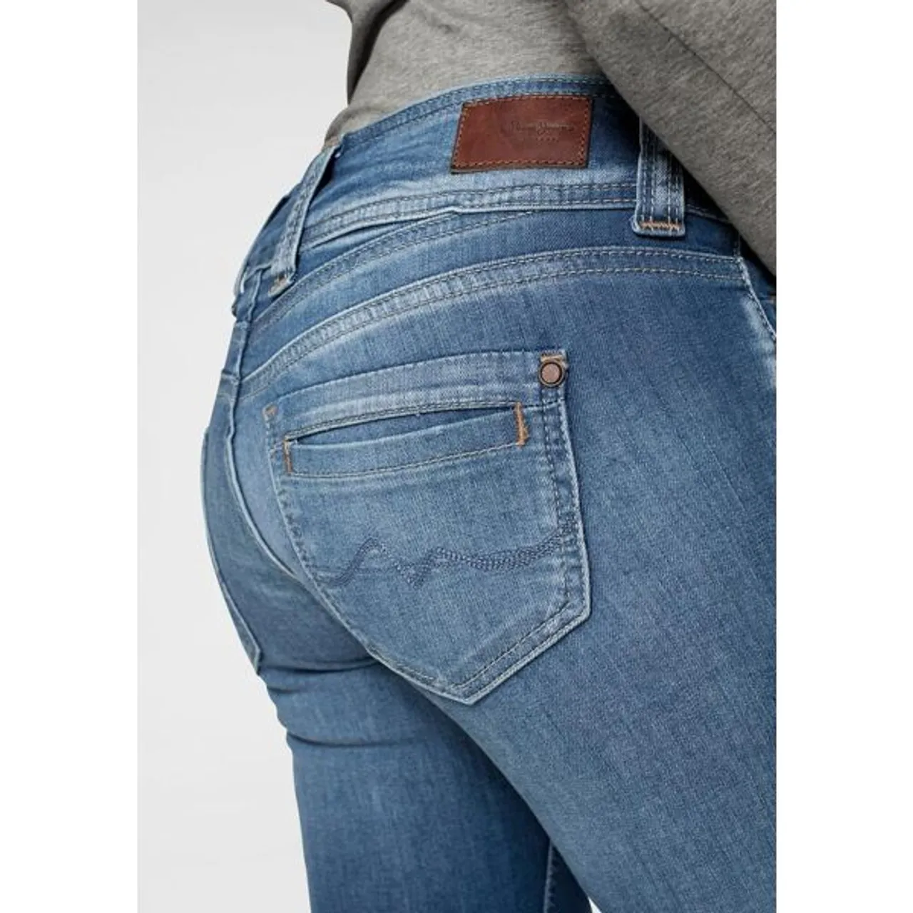 Straight-Jeans PEPE JEANS "GEN" Gr. 25, Länge 32, blau (royal dark) Damen Jeans Röhrenjeans