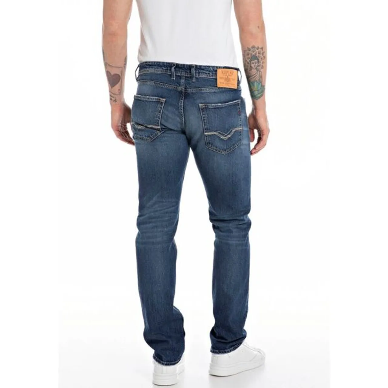 Straight-Jeans REPLAY "GROVER" Gr. 30, Länge 30, blau (blue 612) Herren Jeans Straight Fit