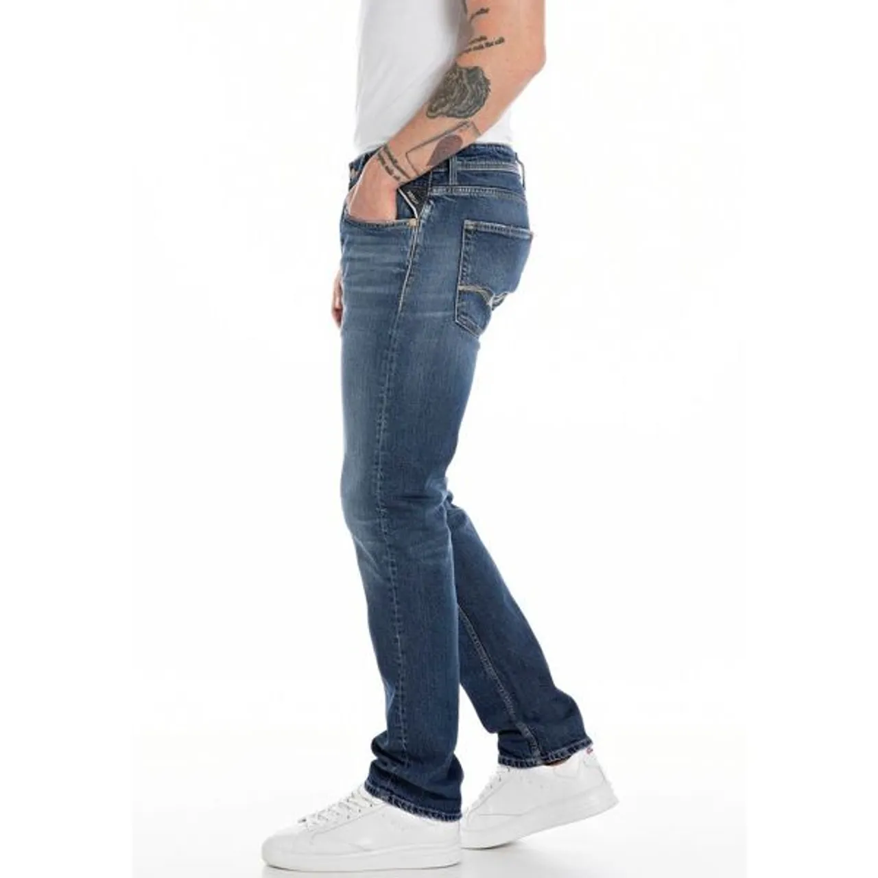 Straight-Jeans REPLAY "GROVER" Gr. 30, Länge 30, blau (blue 612) Herren Jeans Straight Fit