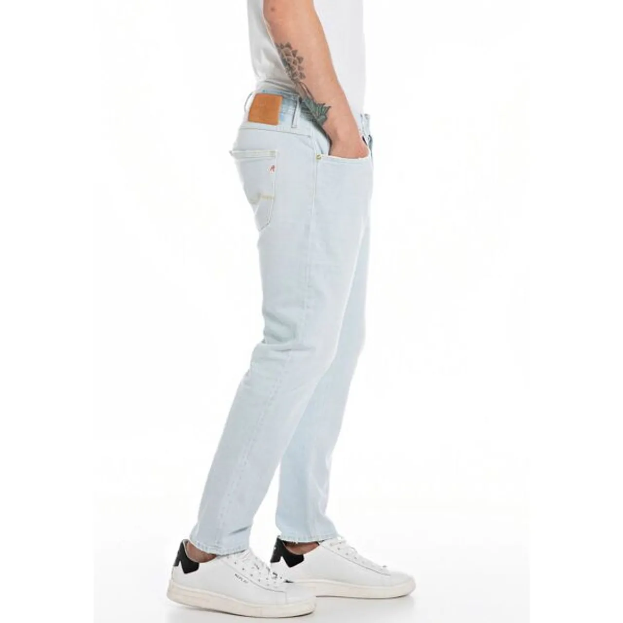 Straight-Jeans REPLAY "WILLBI" Gr. 29, Länge 30, blau (superlight blue) Herren Jeans Straight Fit