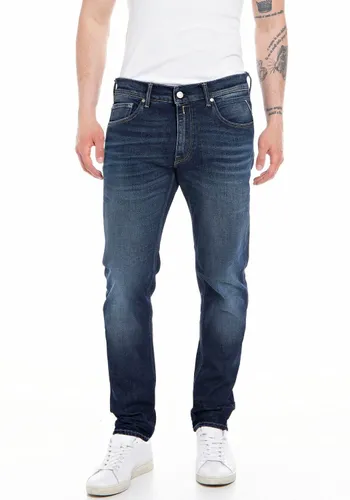 Straight-Jeans REPLAY "WILLBI" Gr. 34, Länge 34, blau (blue dark) Herren Jeans Straight Fit