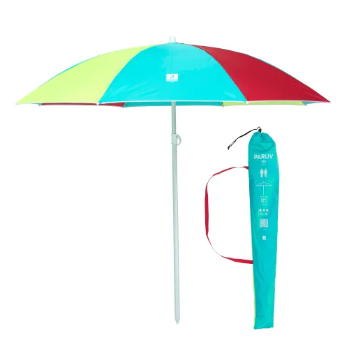 Strand-Sonnenschirm UV-Schutz UPF 50+ für 2 Personen - Paruv 160 mehrfarbig