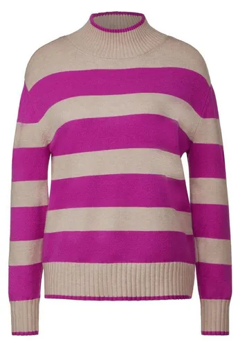 STREET ONE Sweatshirt LTD QR striped sweater, purple cozy pink