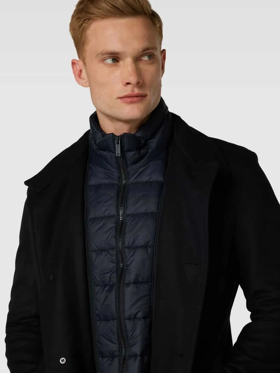 Strellson Mantel mit Stehkragen Modell 'Finlay' in Black