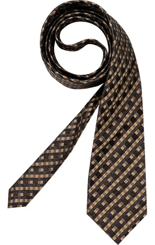 Strellson Premium Herren Krawatte braun Seide gemustert
