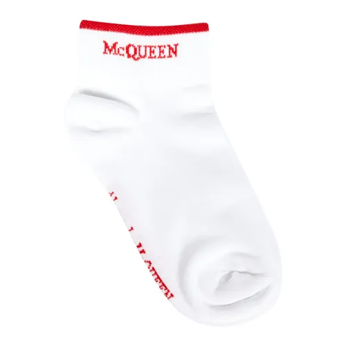 Stretch-Baumwoll-Weiße Socken Alexander McQueen