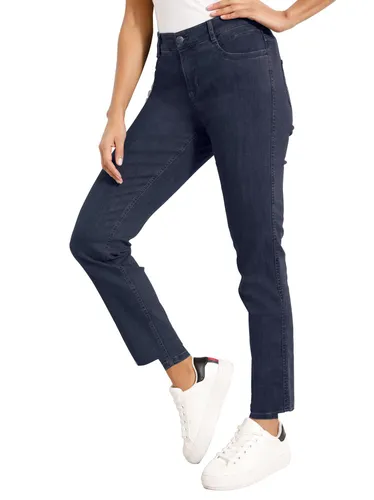 Stretch-Jeans ASCARI Gr. 46, Normalgrößen, blau (dark blue) Damen Jeans Stretch