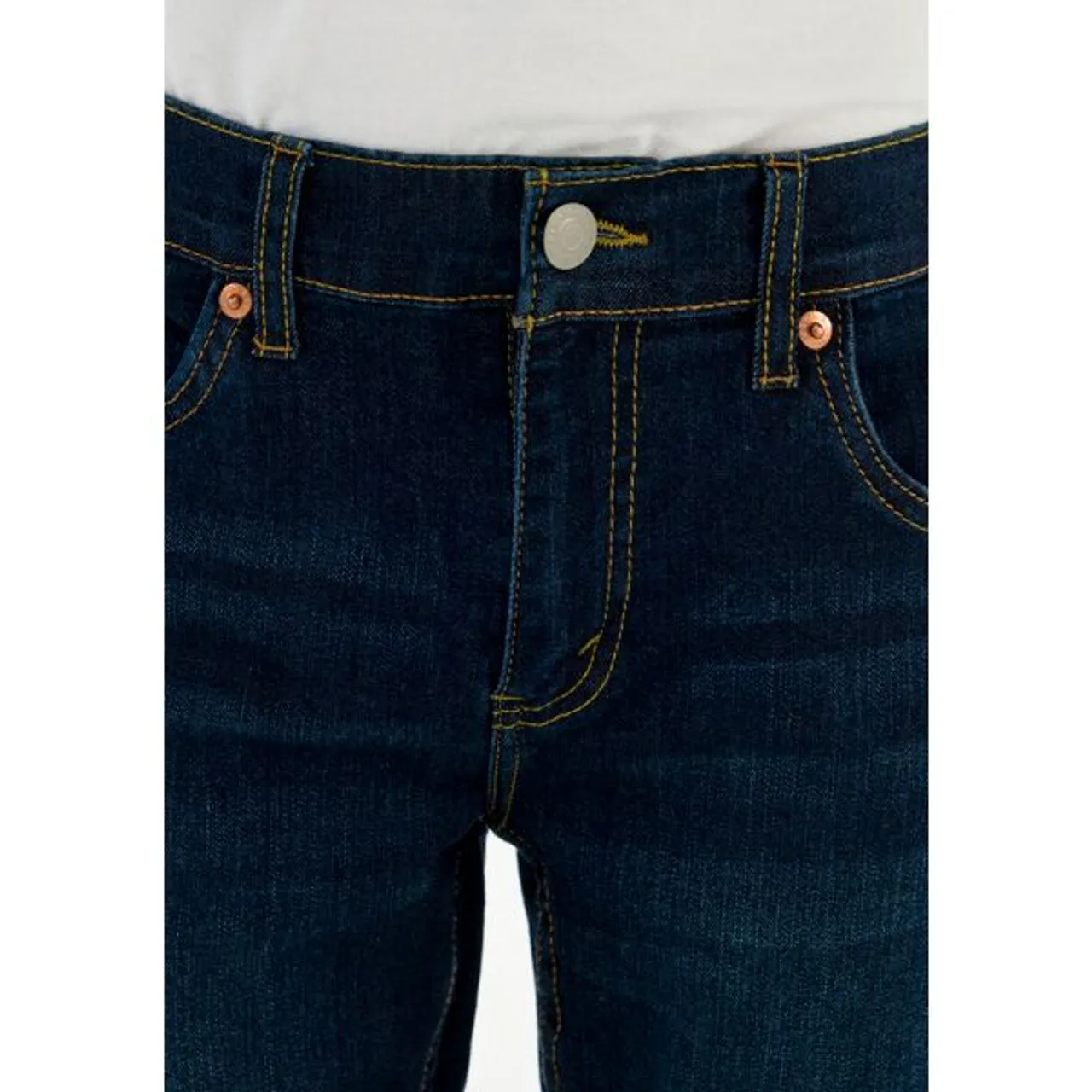 Stretch-Jeans LEVI'S KIDS "LVB 512 SLIM TAPER JEAN" Gr. 8/128 (134), N-Gr, blau (dark blue used) Jungen Jeans