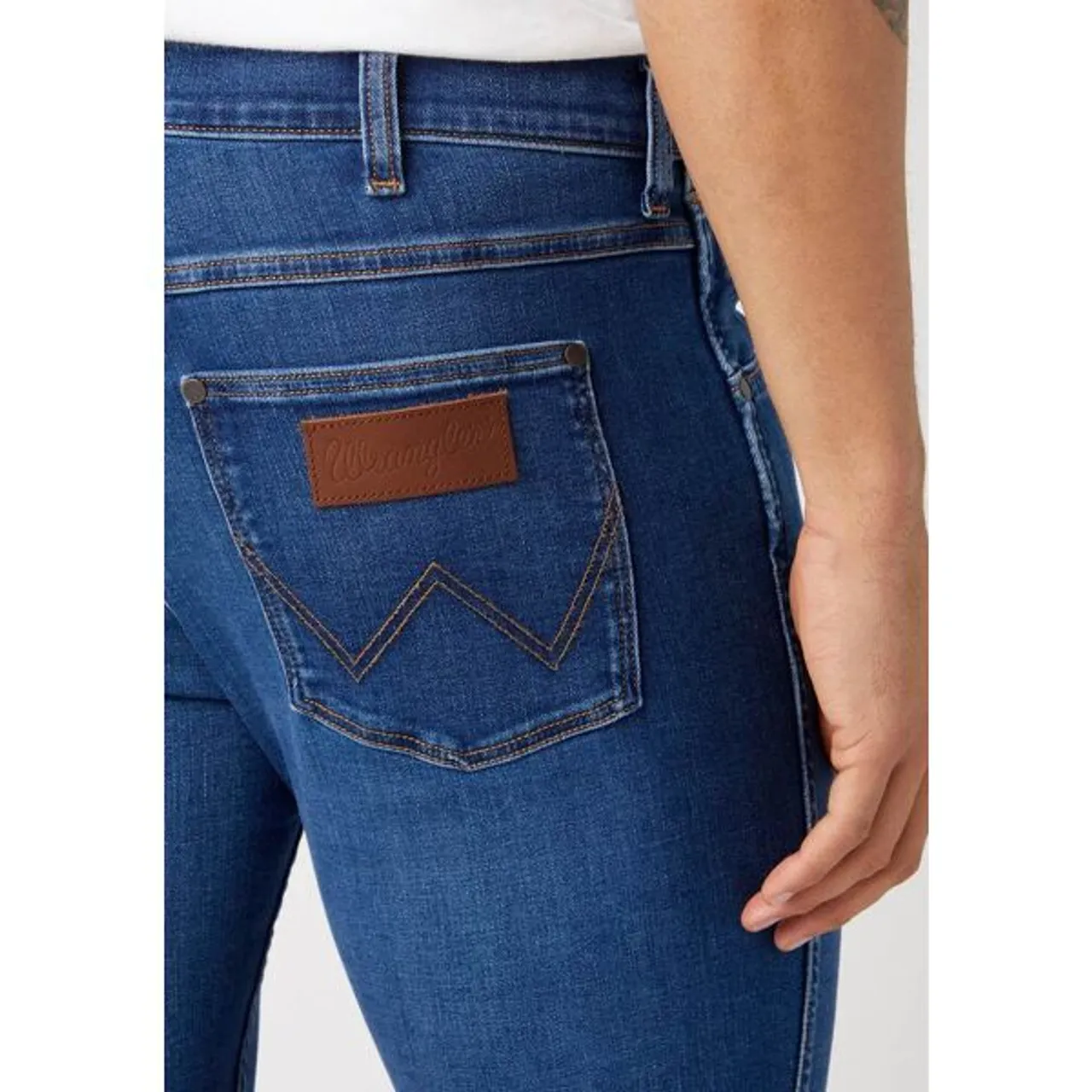 Stretch-Jeans WRANGLER "Greensboro" Gr. 36, Länge 34, blau (orion) Herren Jeans Stretch Regular Straight fit