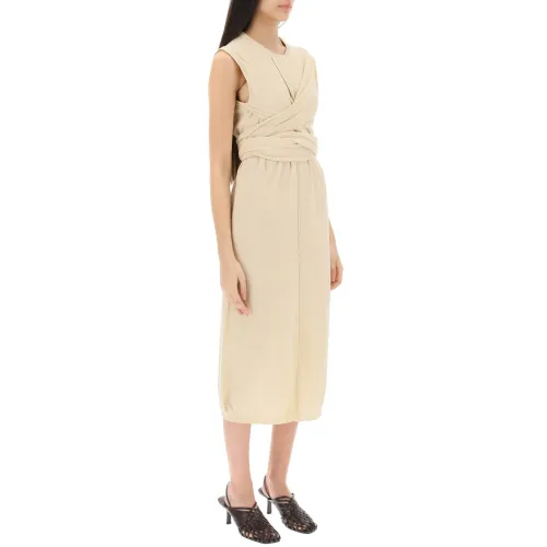 Strick-Midi-Kleid aus Baumwollkrepp Lemaire