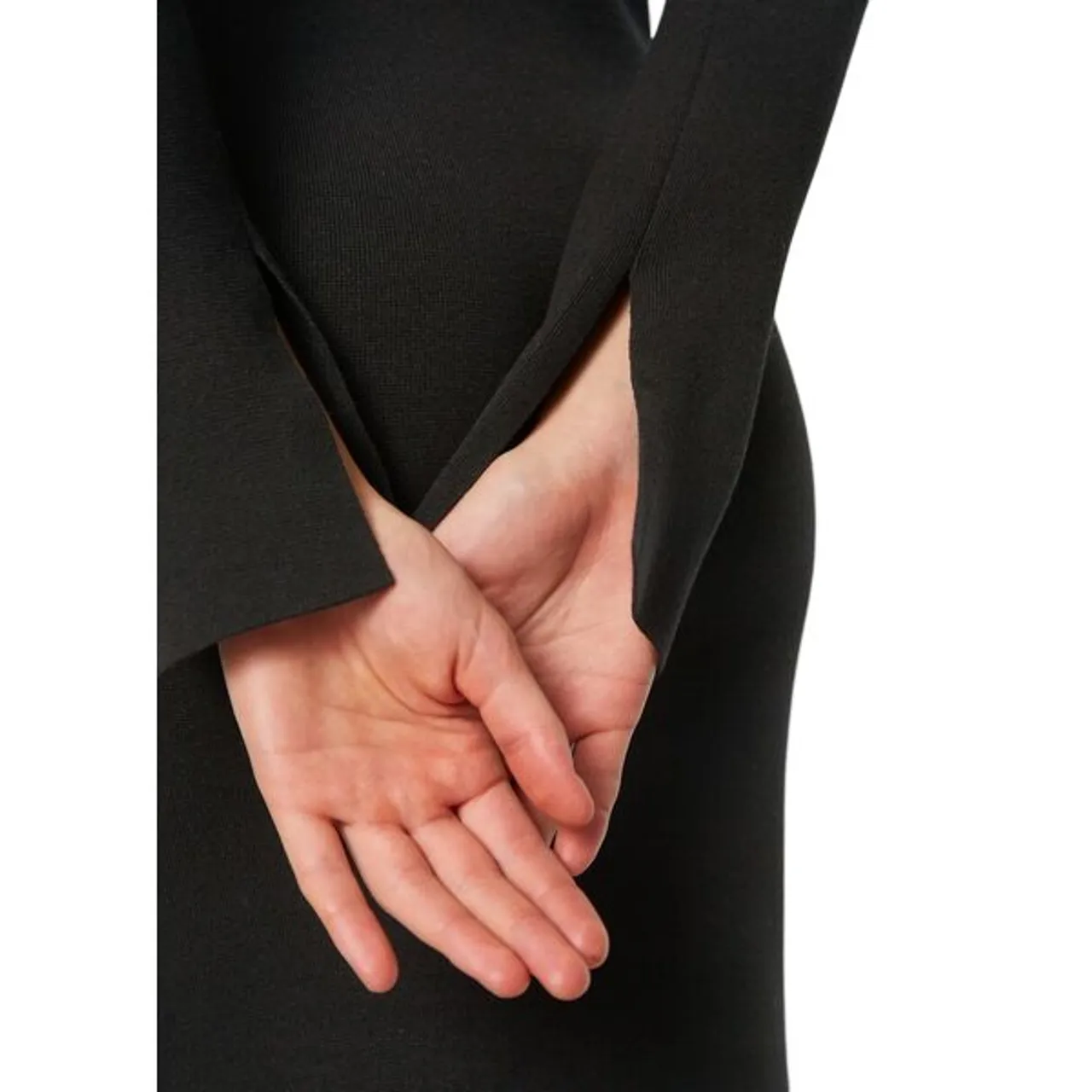 Strickkleid MARC O'POLO "aus LENZING™ ECOVERO™" Gr. 44, Normalgrößen, schwarz Damen Kleider Freizeitkleider