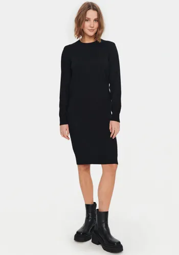 Strickkleid SAINT TROPEZ "MilaSZ Dress" Gr. XL (42), N-Gr, schwarz (black) Damen Kleider Langarm