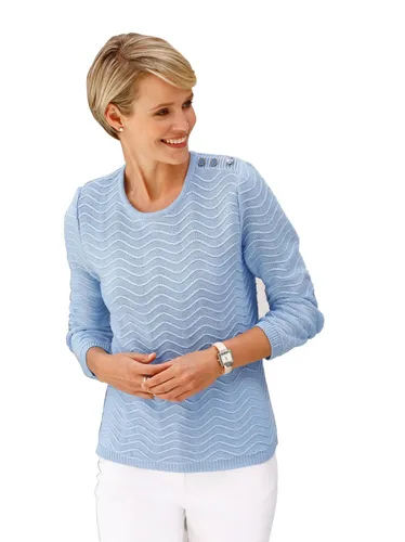 Strickpullover CLASSIC BASICS "Pullover" Gr. 40, blau (eisblau) Damen Pullover