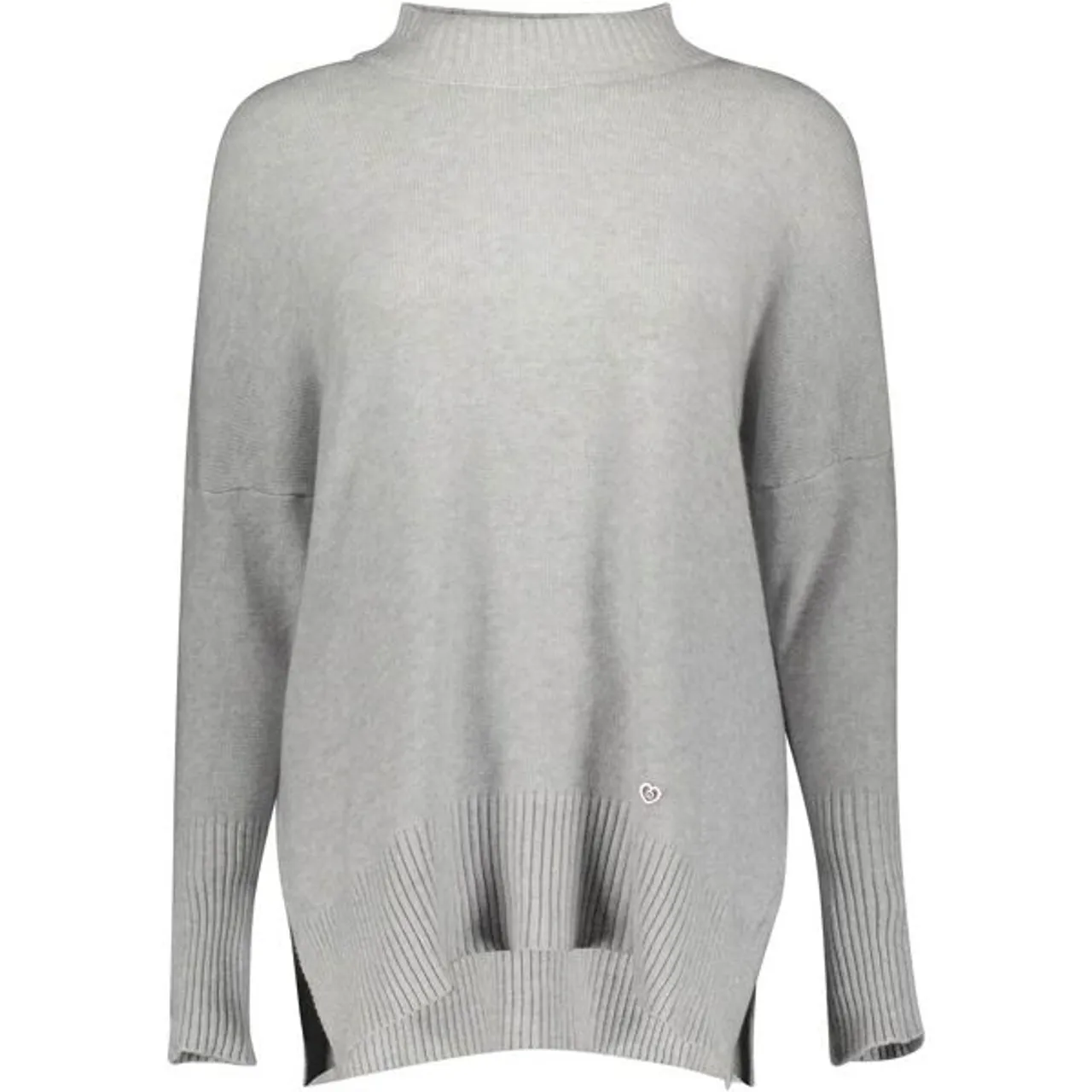 Strickpullover PLEASE JEANS Gr. 1, grau (grigio chiar) Damen Pullover Rundhalspullover