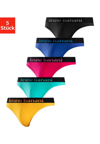 String BRUNO BANANI Gr. S, 5 St., bunt (blau, pink, mint, gelb, schwarz) Herren Unterhosen Strings