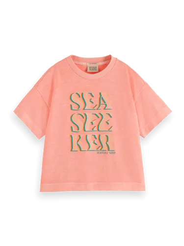 Stückgefärbtes T-Shirt mit lockerer Passform - Größe 8 - Multicolor - Mädchen - T-Shirt - Scotch & Soda