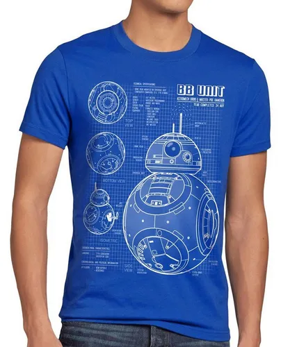 style3 Print-Shirt Herren T-Shirt BB Unit blaupause astromech droide