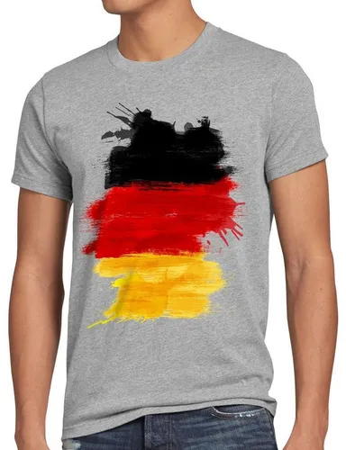 style3 Print-Shirt Herren T-Shirt Flagge Deutschland Fußball Sport Germany WM EM Fahne
