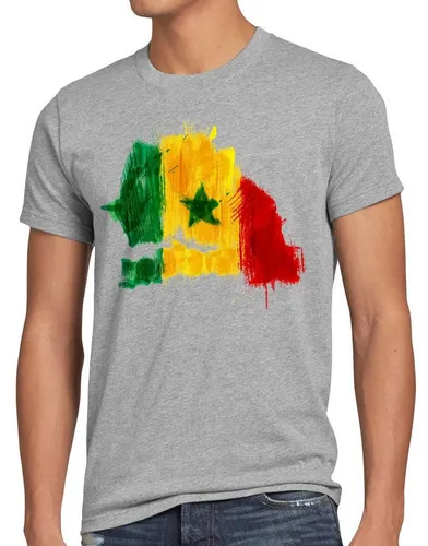 style3 Print-Shirt Herren T-Shirt Flagge Senegal Fußball Sport Afrika WM EM Fahne