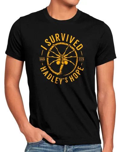 style3 Print-Shirt Herren T-Shirt Hadley's Hope Survived xenomorph alien ridley predator