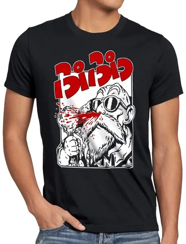 style3 Print-Shirt Herren T-Shirt Roshi Nasenbluten turtle ball z songoku