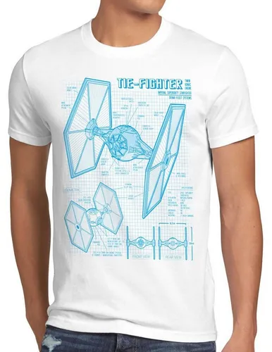 style3 Print-Shirt Herren T-Shirt TIE Jäger blaupause fighter