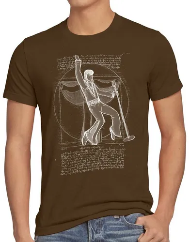style3 Print-Shirt Herren T-Shirt Vitruvianischer King of Rock da vinci memphis