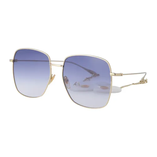 Stylische Sonnenbrille GG1031S,Goldene Oversize Sonnenbrille mit quadratischer Form und Tieranhängern Gucci