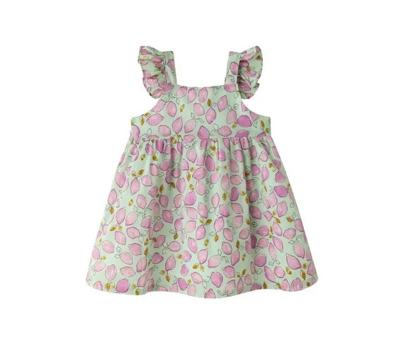 suebidou Midikleid Süßes Sommerkleid Mädchenkleid mit Lemon-Muster Baby/Kleinkind