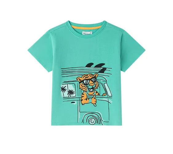 suebidou T-Shirt Jungen Shirt Kurzarm Tiger grün Baumwollshirt Printshirt cooler Print, weiches Material
