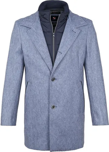 Suitable Geke Coat Woolmix Streifen Blau