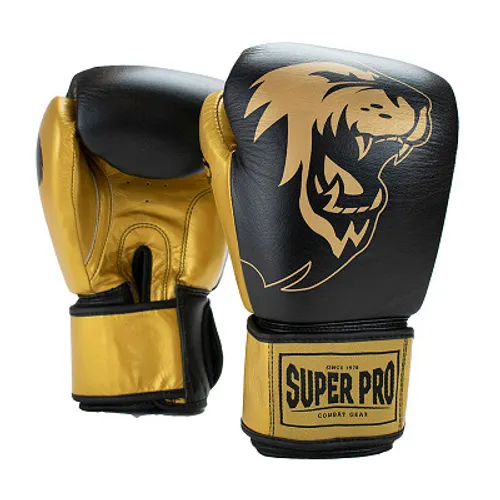 Super Pro Boxhandschuhe "Undisputed", Größe XS, Schwarz-Gold