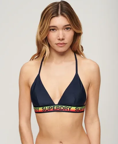 Superdry Damen Triangel-Bikinioberteil mit Logo Marineblau