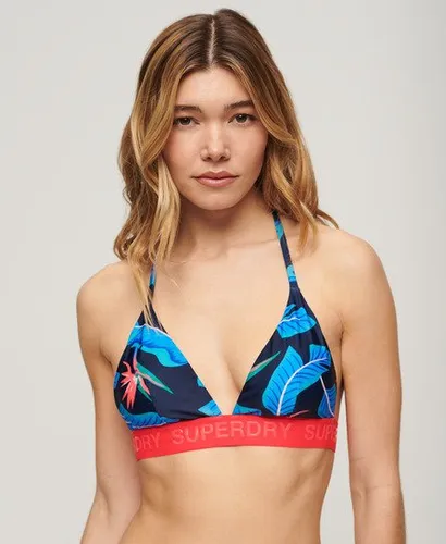 Superdry Damen Triangel-Bikinioberteil mit Logo Marineblau