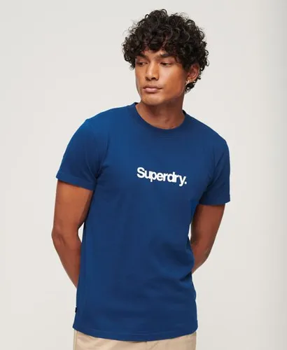 Superdry Herren Klassisches Core T-Shirt mit Logo Blau