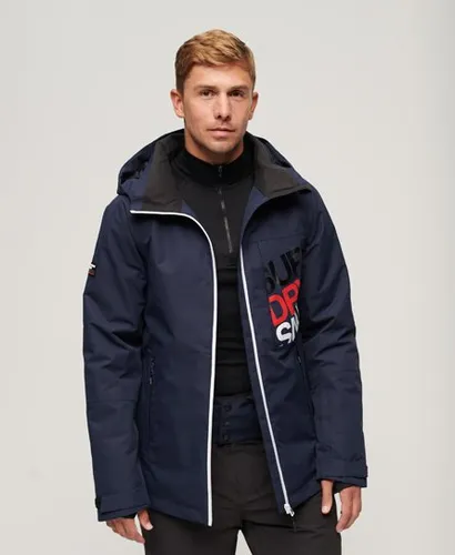 Superdry Herren Marineblau Sport Ski Freestyle Core Jacke mit Logo-Druck