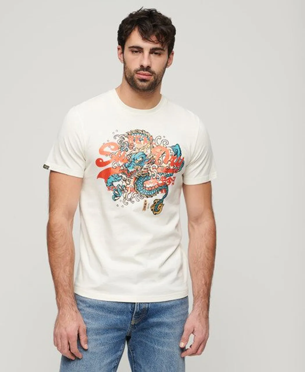 Superdry Herren T-Shirt mit Tokyo-Grafik Weiß