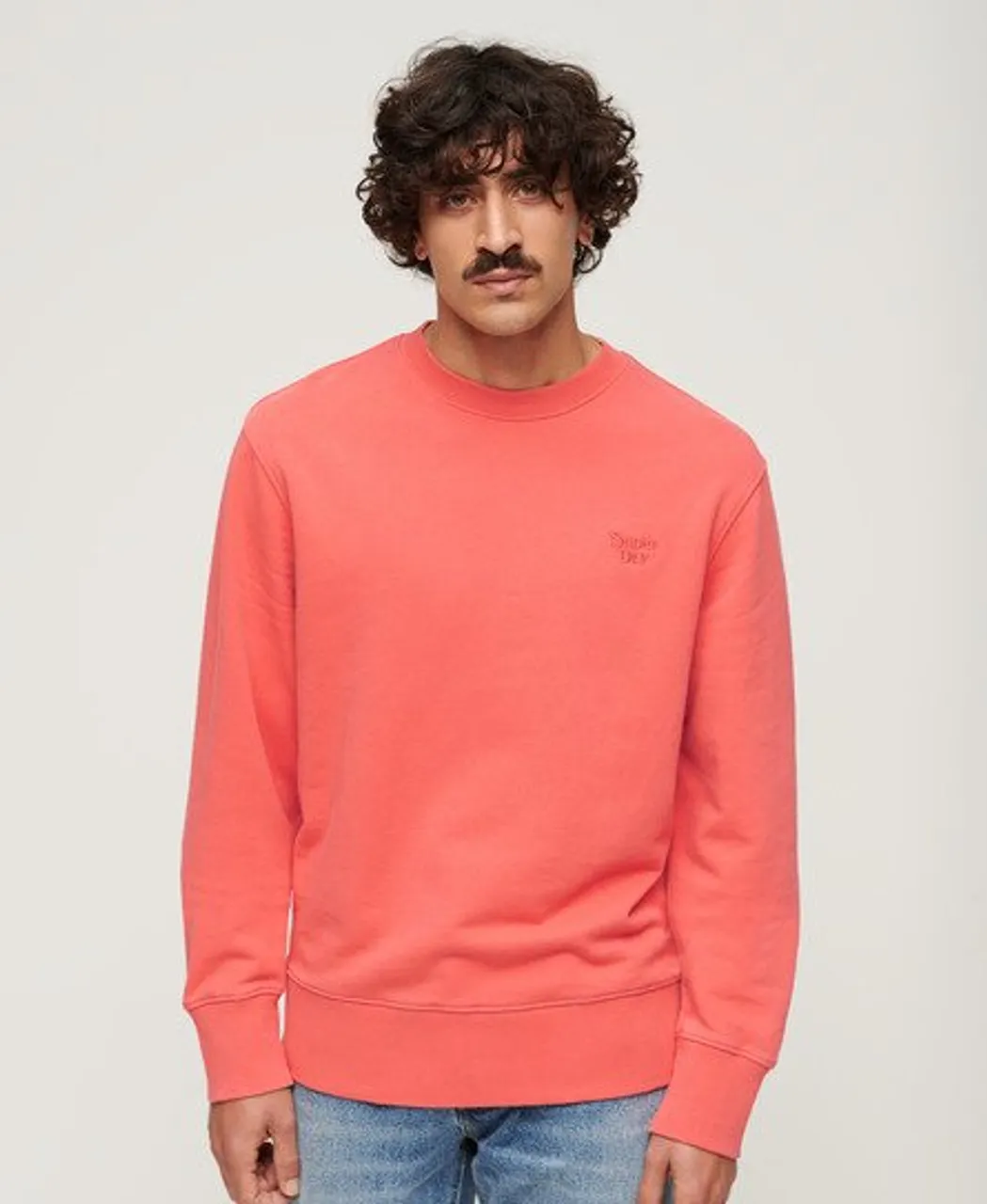 Superdry Herren Vintage Sweatshirt mit Waschung Koralle